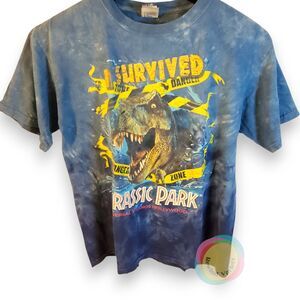 VTG I Survived Jurassic Park Tie Dye Shirt Medium